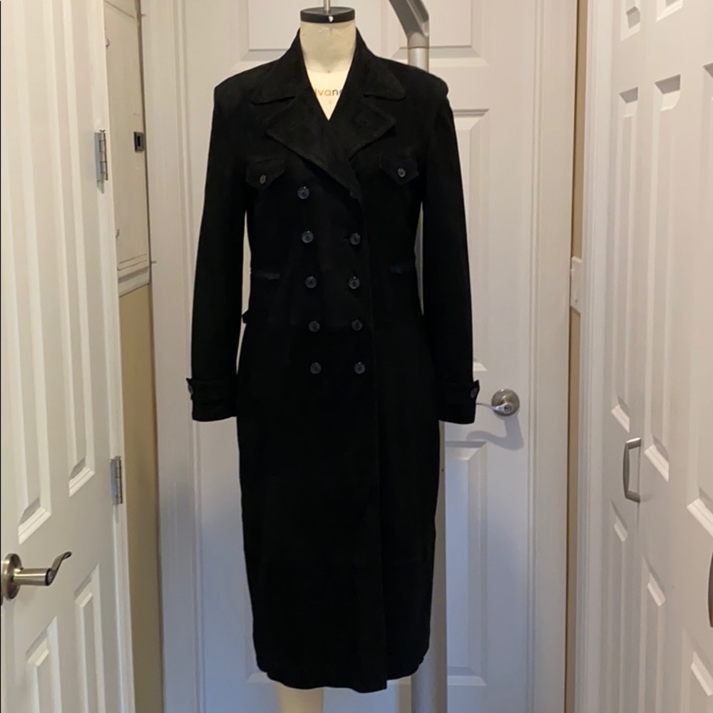 Real suede long coat